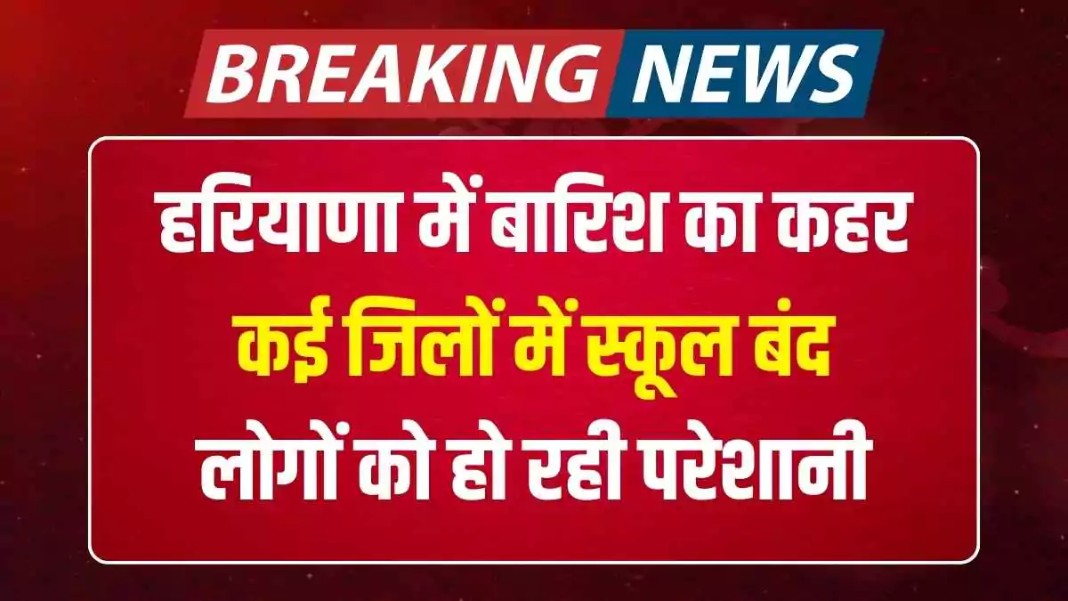 हरियाणा में बारिश का कहर: कई जिलों में स्कूल बंद