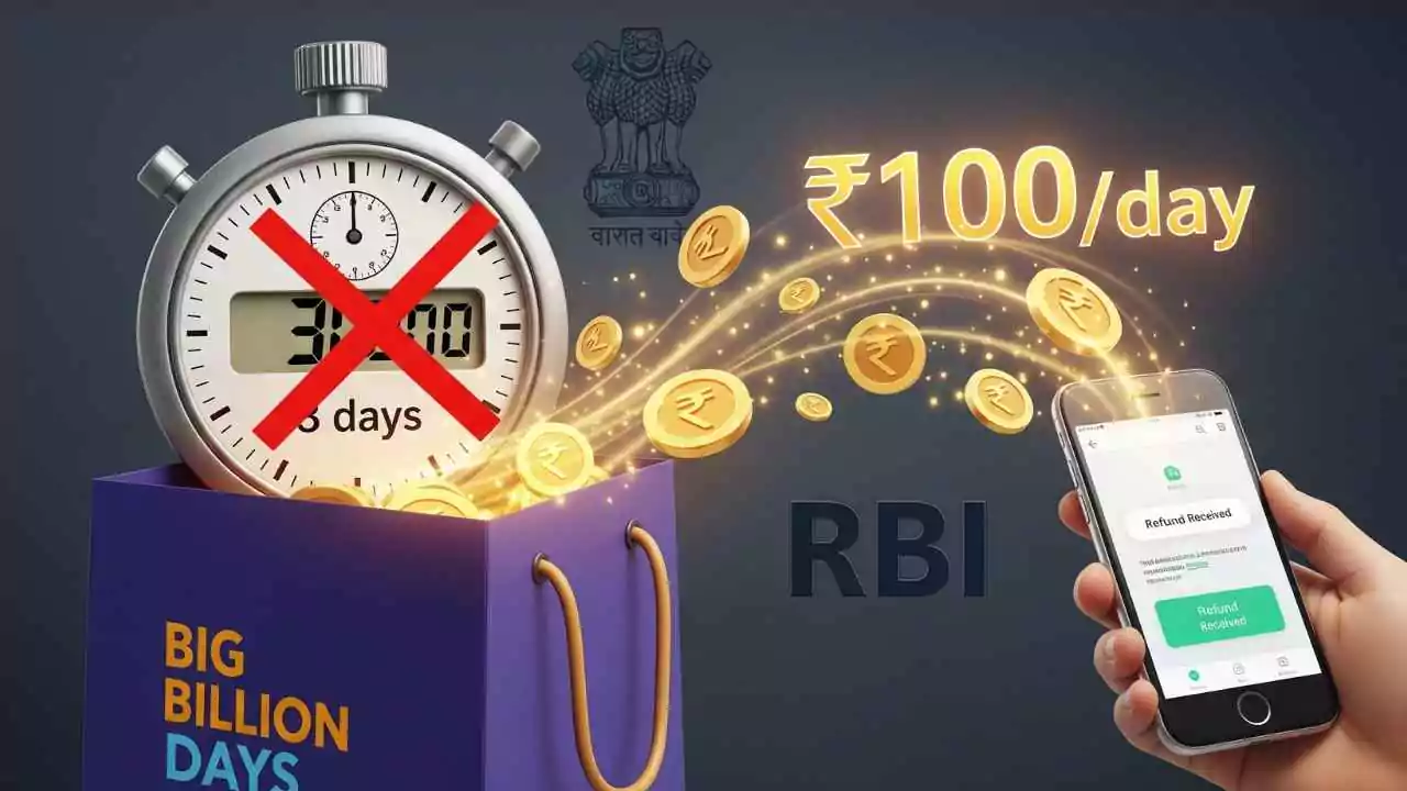 फ्लिपकार्ट सेल में रिफंड की देरी? RBI देगा ₹100 रोजाना मुआवजा