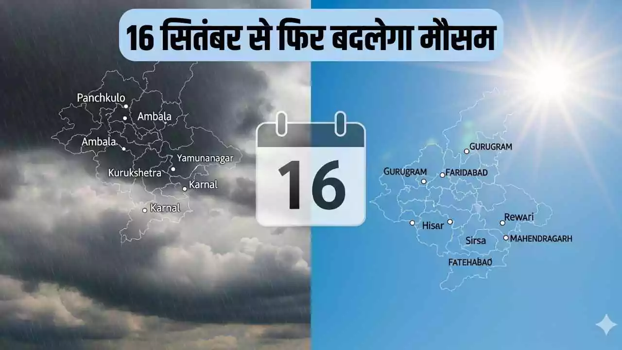 हरियाणा में मौसम का मिजाज: 5 जिलों में बारिश, बाकी साफ रहेगा आसमान